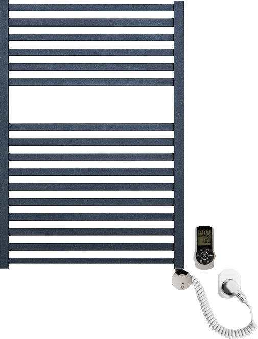 Электрический полотенцесушитель Luxrad Kwadro 065271 72х50 R, черный, терморегулятор selmo smart pro