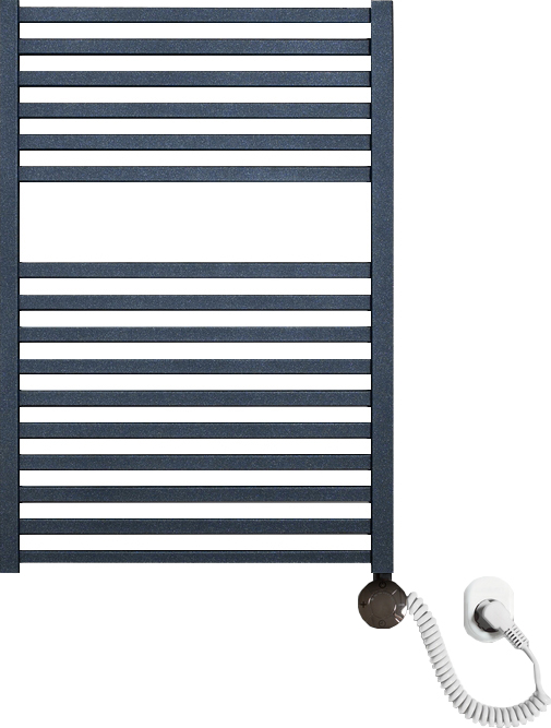 Электрический полотенцесушитель Luxrad Kwadro 065261 72х50 R, черный, терморегулятор selmo smart