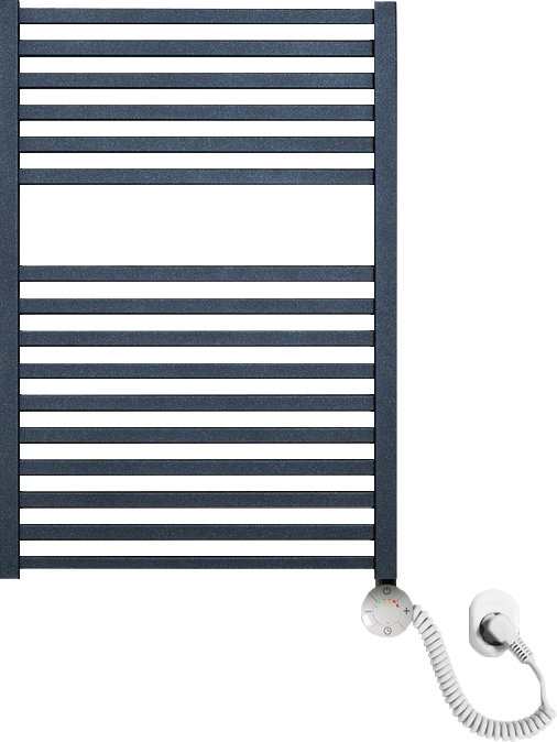 Электрический полотенцесушитель Luxrad Kwadro 065259 72х50 R, черный, терморегулятор selmo smart