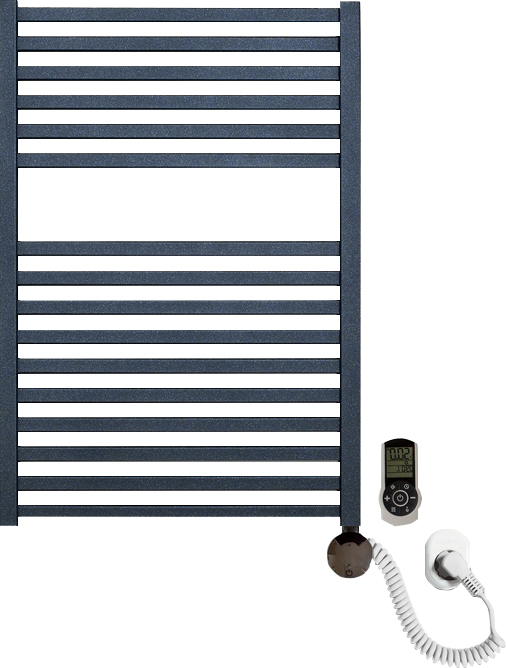 Электрический полотенцесушитель Luxrad Kwadro 065273 72х50 R, черный, терморегулятор selmo smart pro