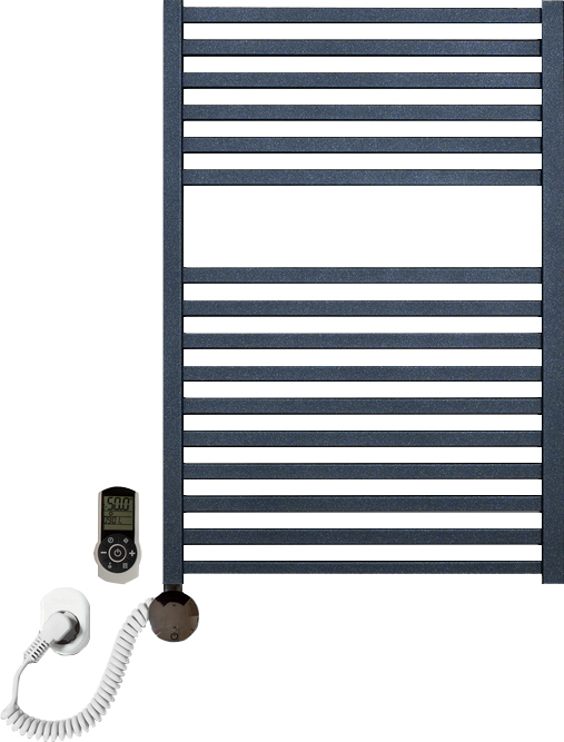 Электрический полотенцесушитель Luxrad Kwadro 065274 72х50 L, черный, терморегулятор selmo smart pro