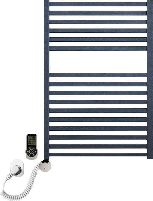 Электрический полотенцесушитель Luxrad Kwadro 065272 72х50 L, черный, терморегулятор selmo smart pro