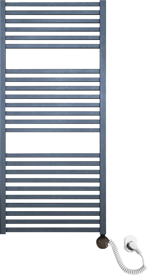 Электрический полотенцесушитель Luxrad Kwadro 065309 112х50 R, черный, терморегулятор selmo smart