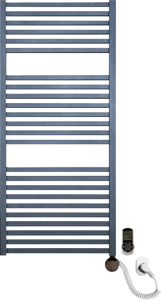 Электрический полотенцесушитель Luxrad Kwadro 065321 112х50 R, черный, терморегулятор selmo smart pr