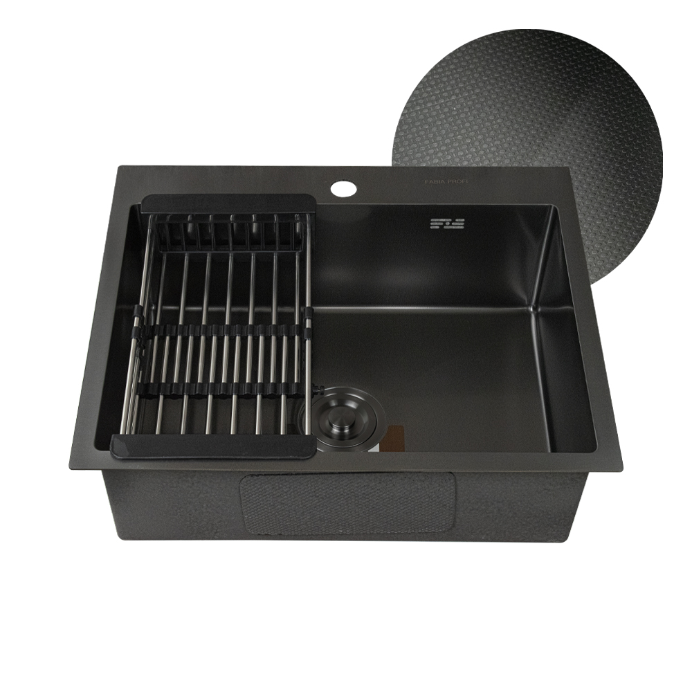 Мойка кухонная Fabia Profi 60503DG декор графит