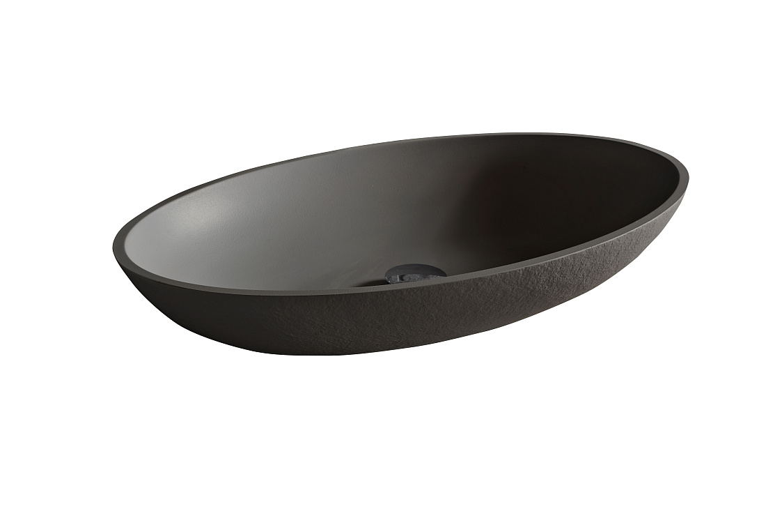 Раковина накладная Acquabella On-Top Oval Slate Negro 580х380, черный