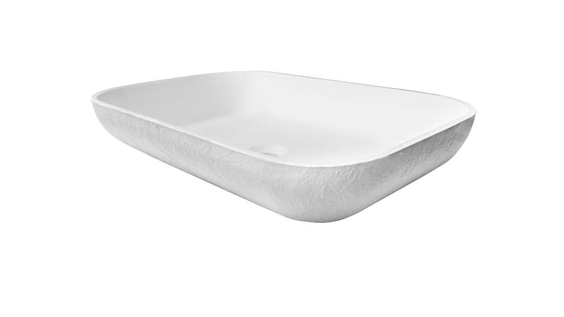 Раковина накладная Acquabella On-Top Rectangle Slate Blanco 580х380, белый