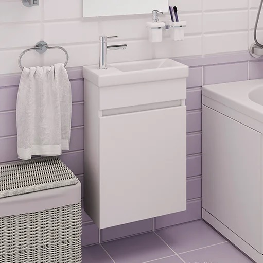 Тумба с раковиной Emmy Мони 40 подвесная, левая (с раковиной Como 40)