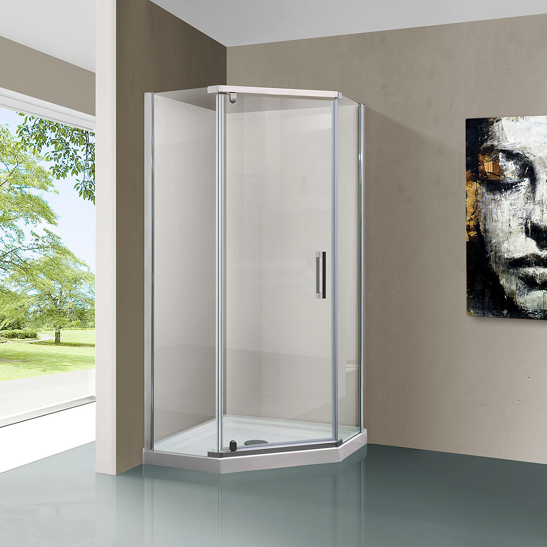 Душевой уголок Vincea Stresa VSP-1S100CL 100х100 хром, стекло прозрачное