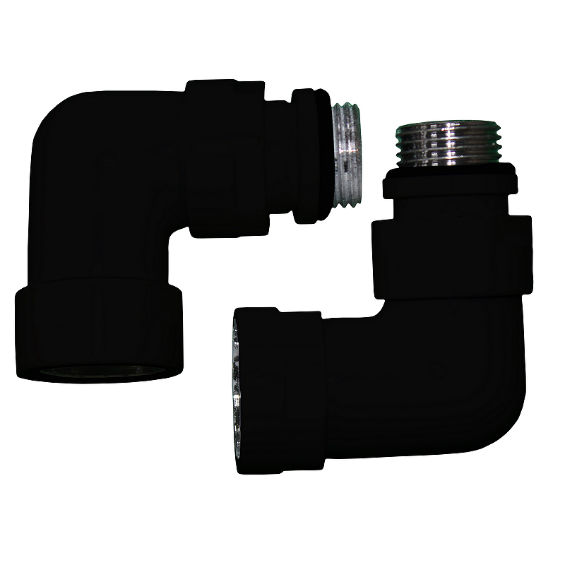 Американка Luxon угловая 761SCH0504ЧМ  г/ш 3/4" x 1/2", черная матовая, 2 шт.