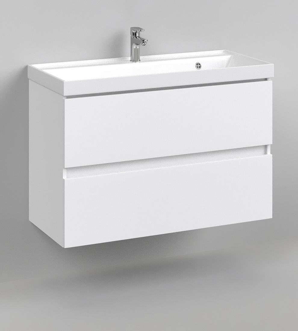 Тумба с раковиной Vod-Ok Best 90 подвесная белая