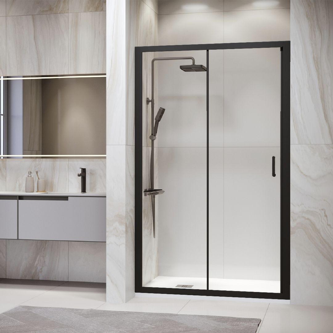 Душевая дверь в нишу RGW Passage PA-14B 130х195 профиль черный, стекло прозрачное
