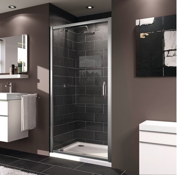 Душевая дверь в нишу Huppe X1 100х190 стекло прозрачное, фурнитура серебро