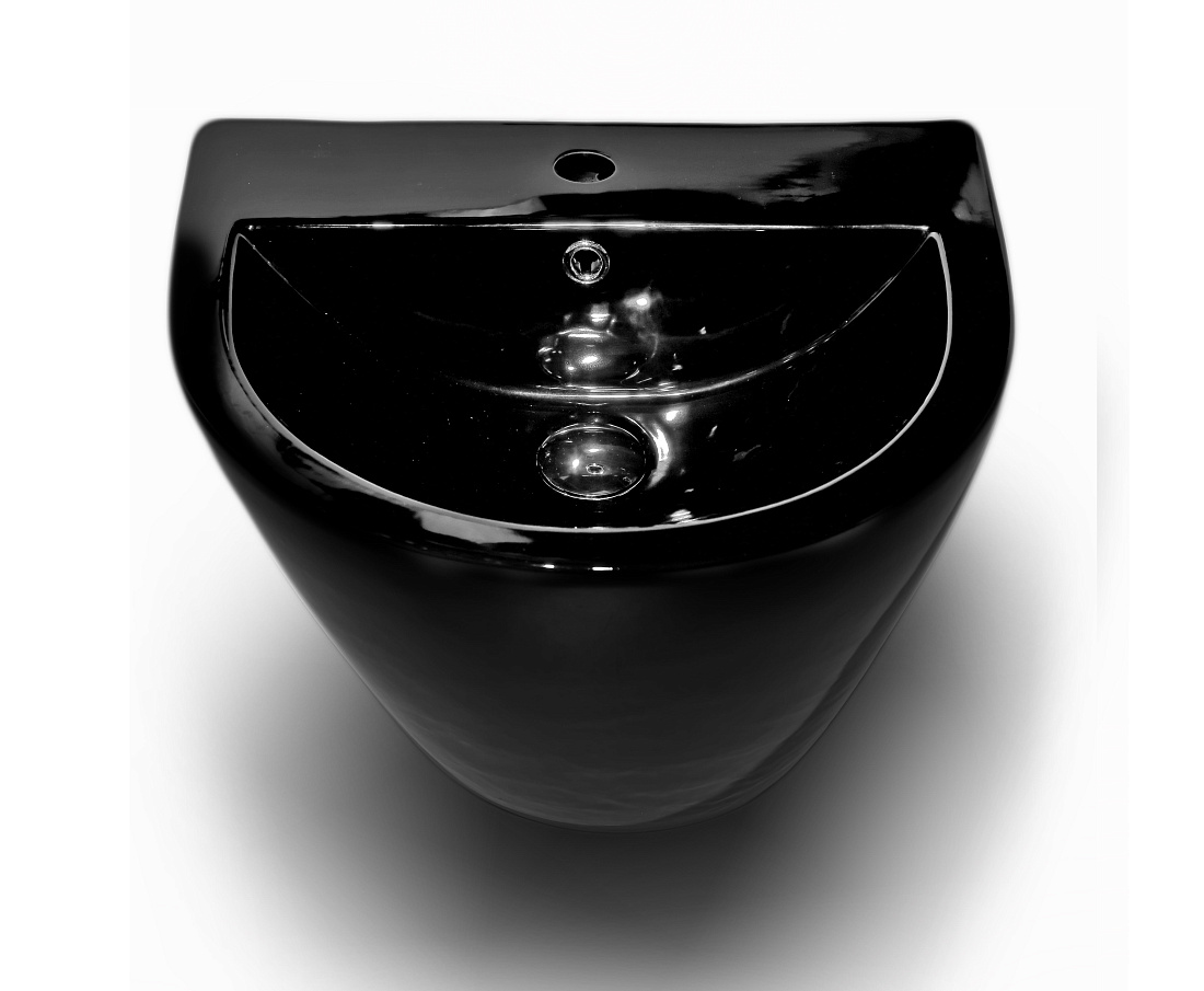 Раковина Nilo Ray 2176 nero подвесная черная глянцевая