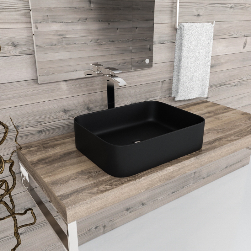 Раковина Nilo Malta 2102 mat nero черная матовая