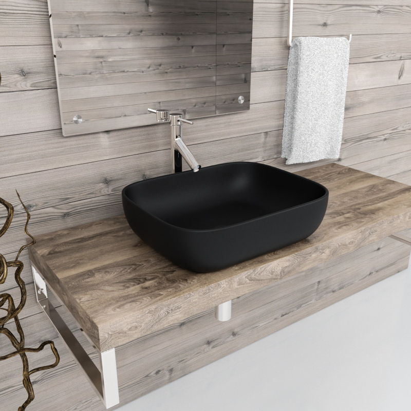 Раковина Nilo Bianka 2104 mat nero черная матовая