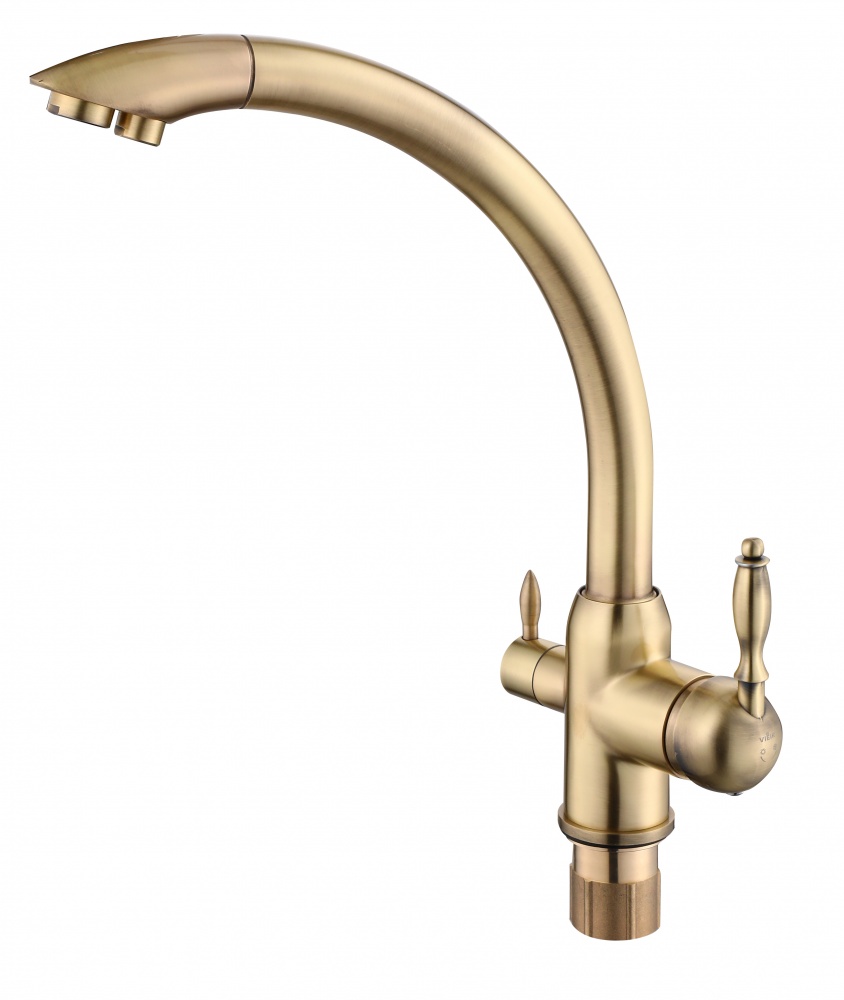Смеситель для кухни ViEiR V15003-D с подключением к фильтру, бронза