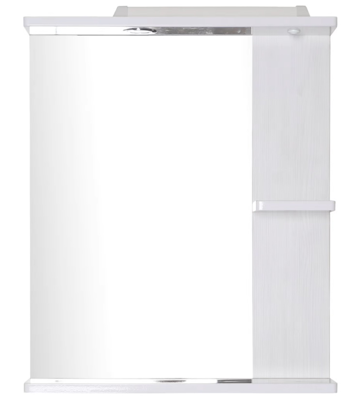 Зеркало ASB-Mebel Орхидея 60 белое, северное дерево, с подсветкой