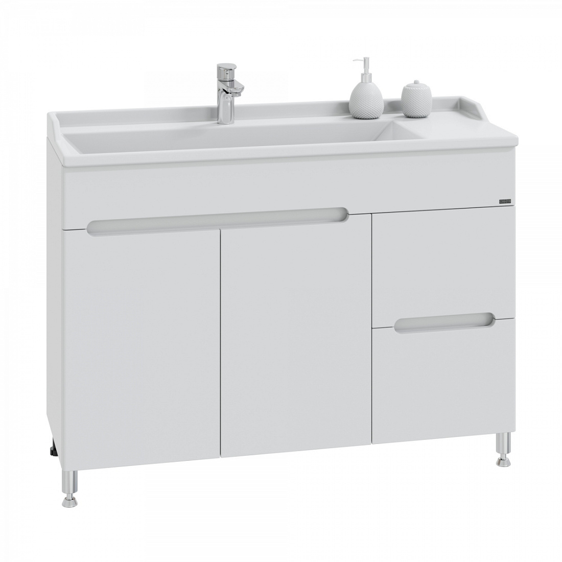 Тумба с раковиной СанТа Лондон 120 напольная белая (Сириус)