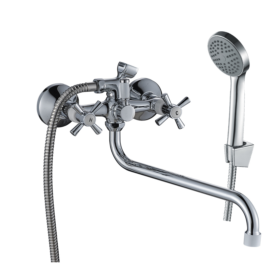 Смеситель Decoroom DR51 DR51045-White для ванны, хром/белый