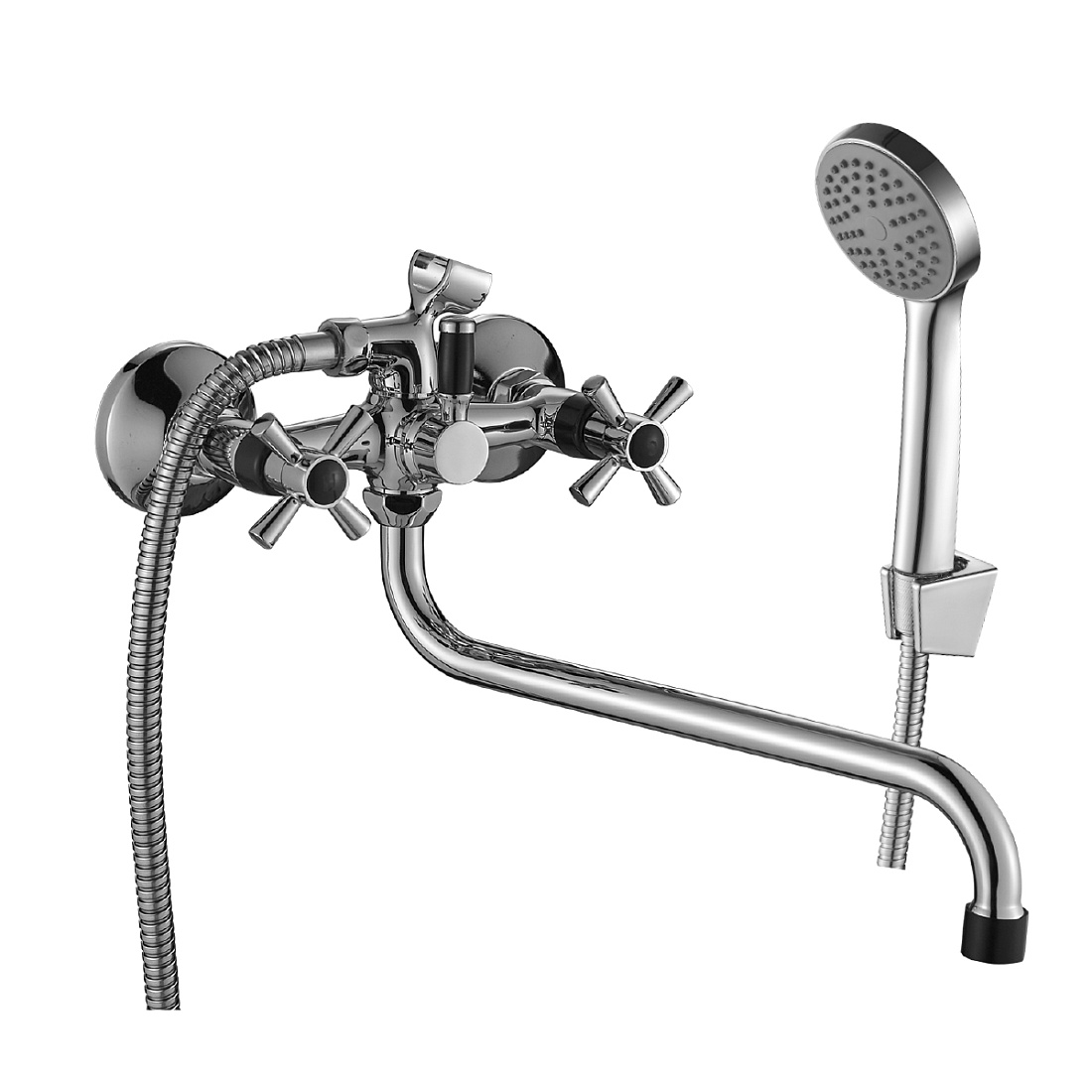 Смеситель Decoroom DR51 DR51045-Black для ванны, хром/черный