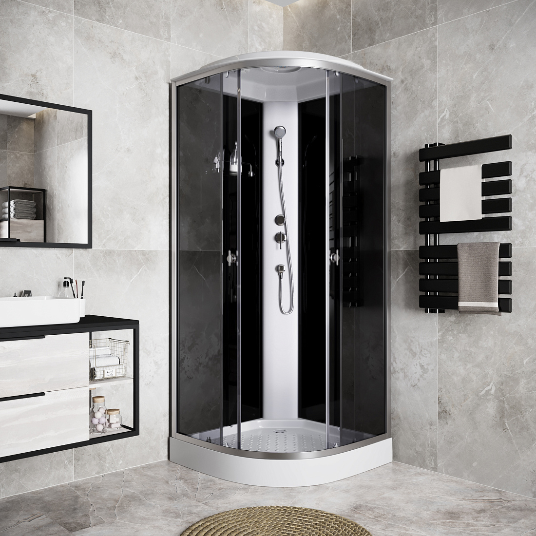 Душевая кабина Niagara Eco E90/13/ТN 90х90 с низким поддоном, стекло тонированное