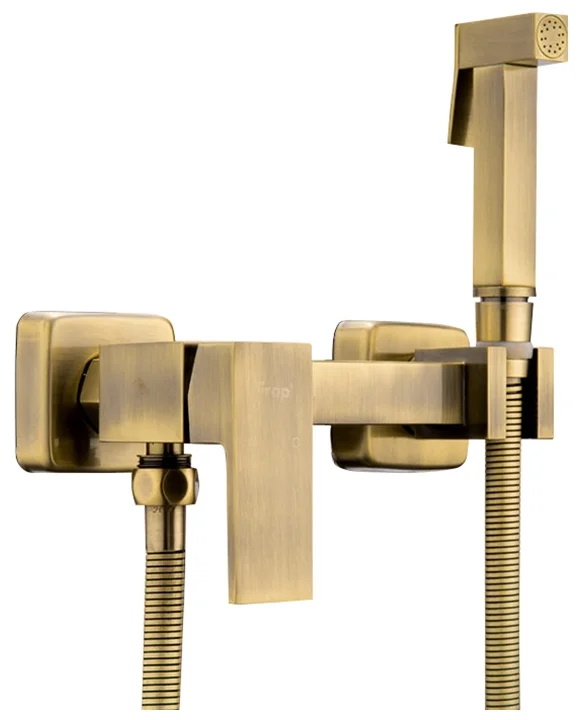 Гигиенический душ Frap F7504-4 со смесителем, бронза