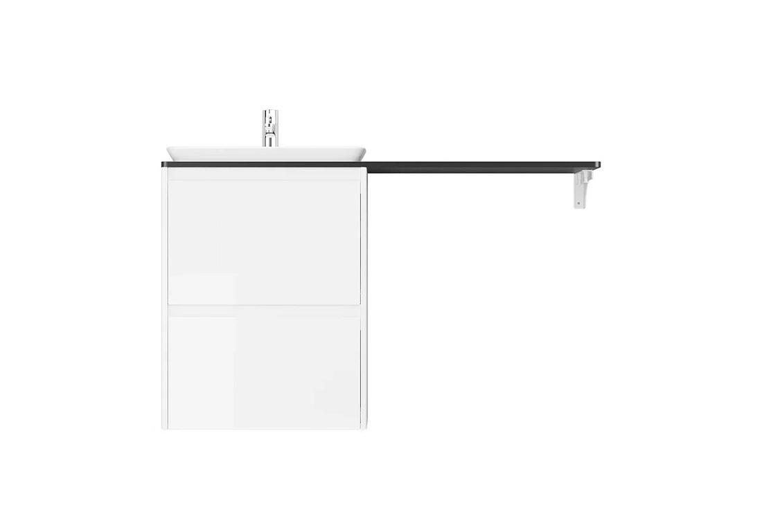 Тумба с раковиной и столешницей Velvex Klaufs 120x60.2Y белая, подвесная под стиральную машину