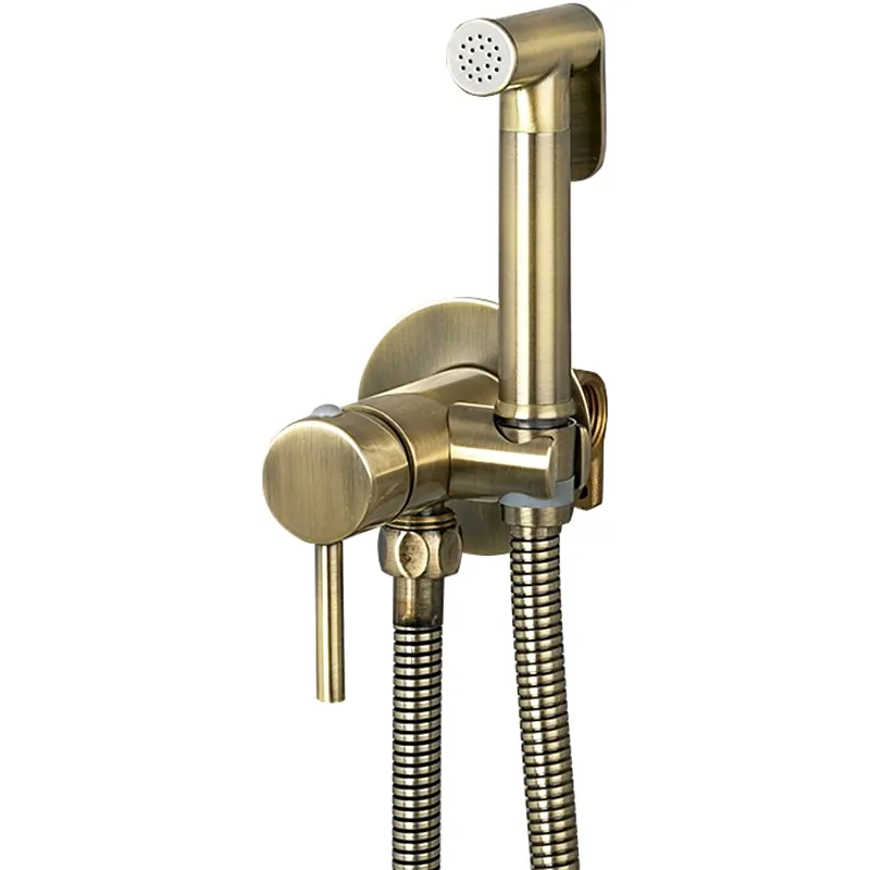 Гигиенический душ Frap F7505-4 со смесителем, бронза матовый