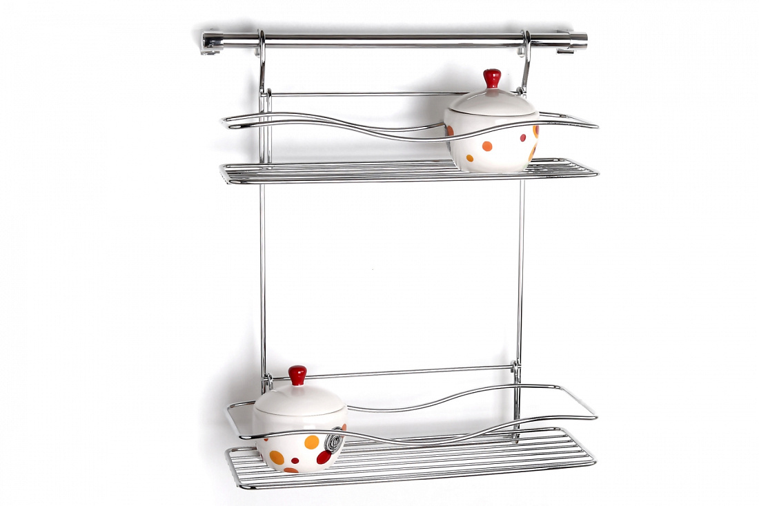 Полка Tekno-tel MG042 под специи, 2 яруса, с рейлингом