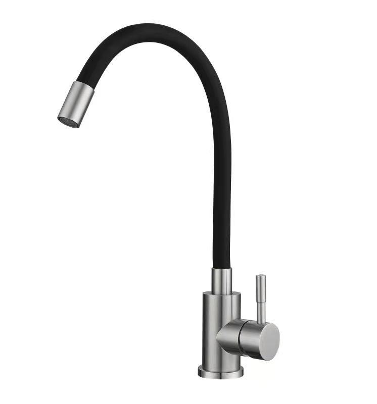 Смеситель Tsarsberg TSB-114-BL002 для кухни нержавеющая сталь/черный