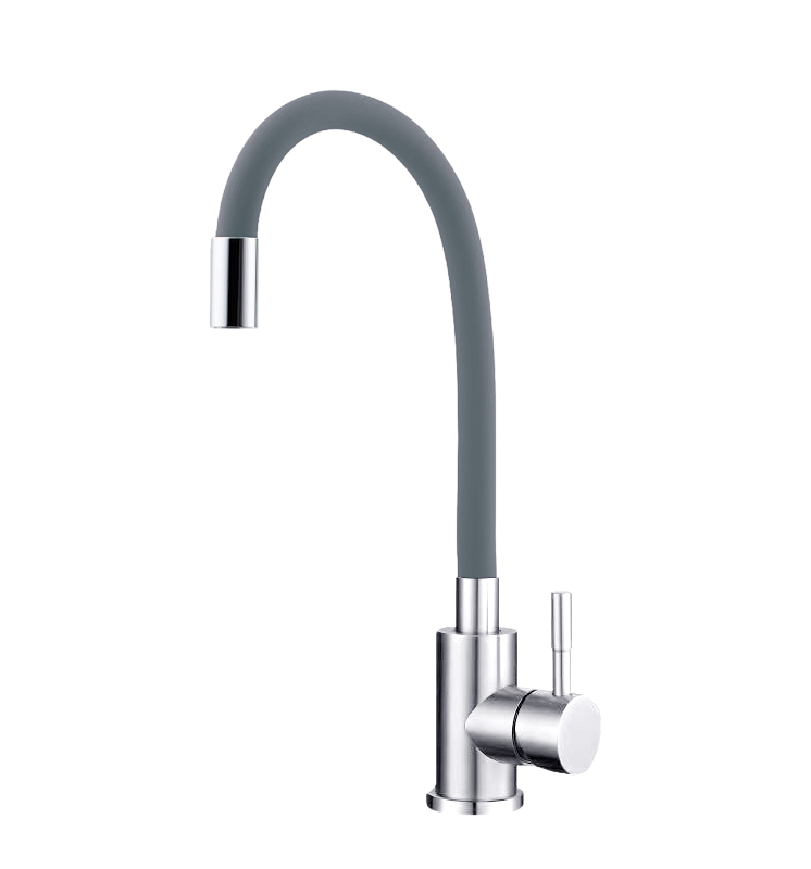 Смеситель Tsarsberg TSB-114-G005 для кухни нержавеющая сталь/серый