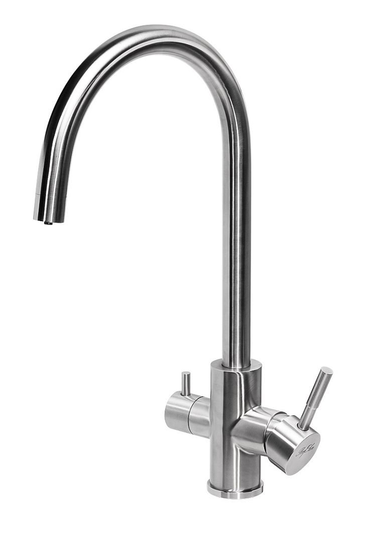Смеситель Профсан STEEL ПСМ-300-11 для кухни с подключением фильтра нержавеющая сталь