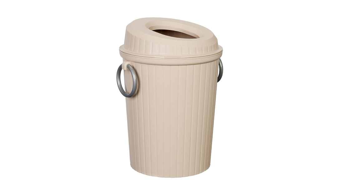 Мусорное ведро Grampus GR-8387 8,5 л с крышкой, бежевое