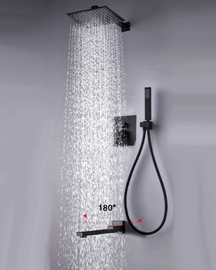 Душевой комплект ALMAes Elbe TVZ-0811 черный матовый