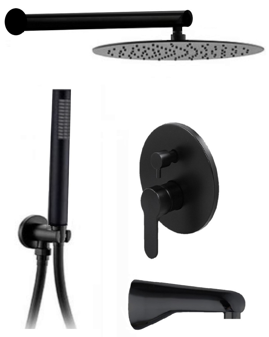Душевой комплект ALMAes Marita TVZ-8833 черный матовый