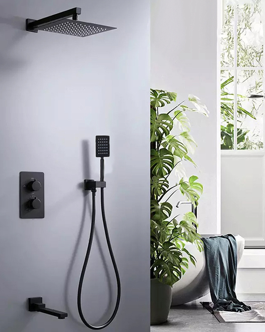 Душевой комплект ALMAes Weber TVZ-0808 черный матовый