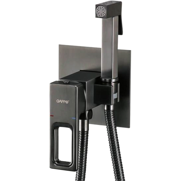 Гигиенический душ Gappo Futura G7217-9 со смесителем, оружейная сталь