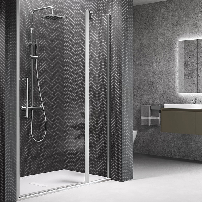 Душевая дверь в нишу Novellini Young Y22P87-1K хром, прозрачное стекло