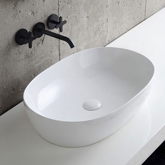 Раковина Azzurra Elegance 60х40 накладная (ELLA060400C0BI/(ECI60 bi*0))