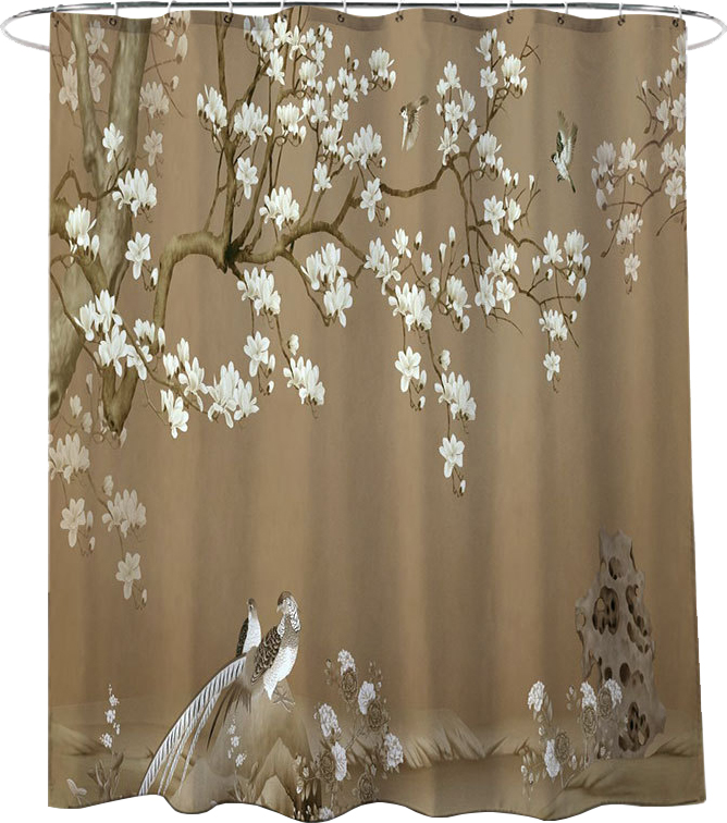 Штора для ванной Carnation Home Fashions Birds of Paradise White 180х200