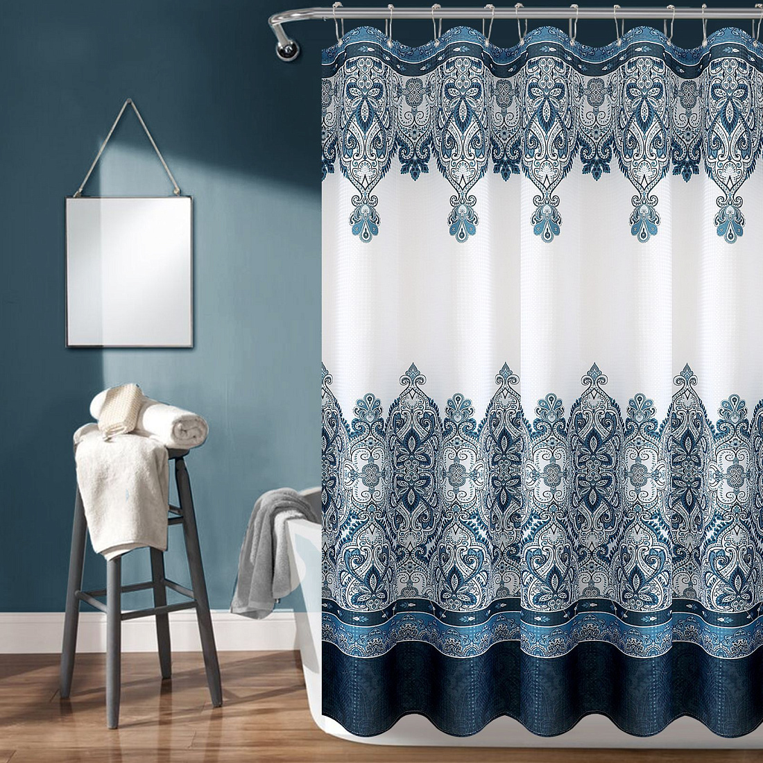 Штора для ванной Carnation Home Fashions Ahura Blue 183х213