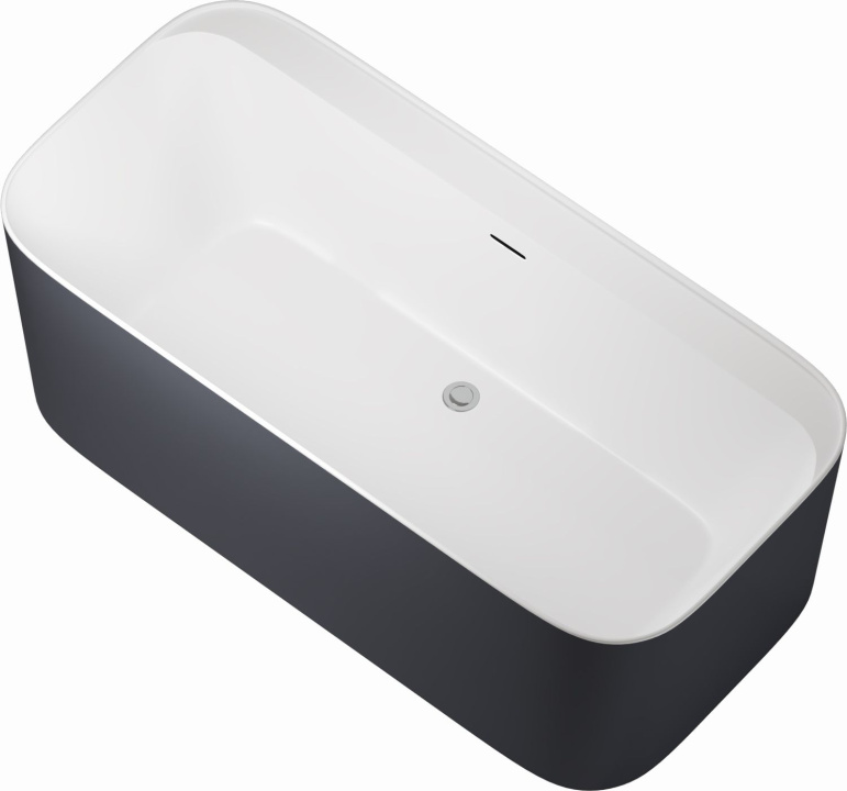 Акриловая ванна Allen Brau Infinity 170x80 2.21001.21/AM белая матовая/антрацит слив по центру