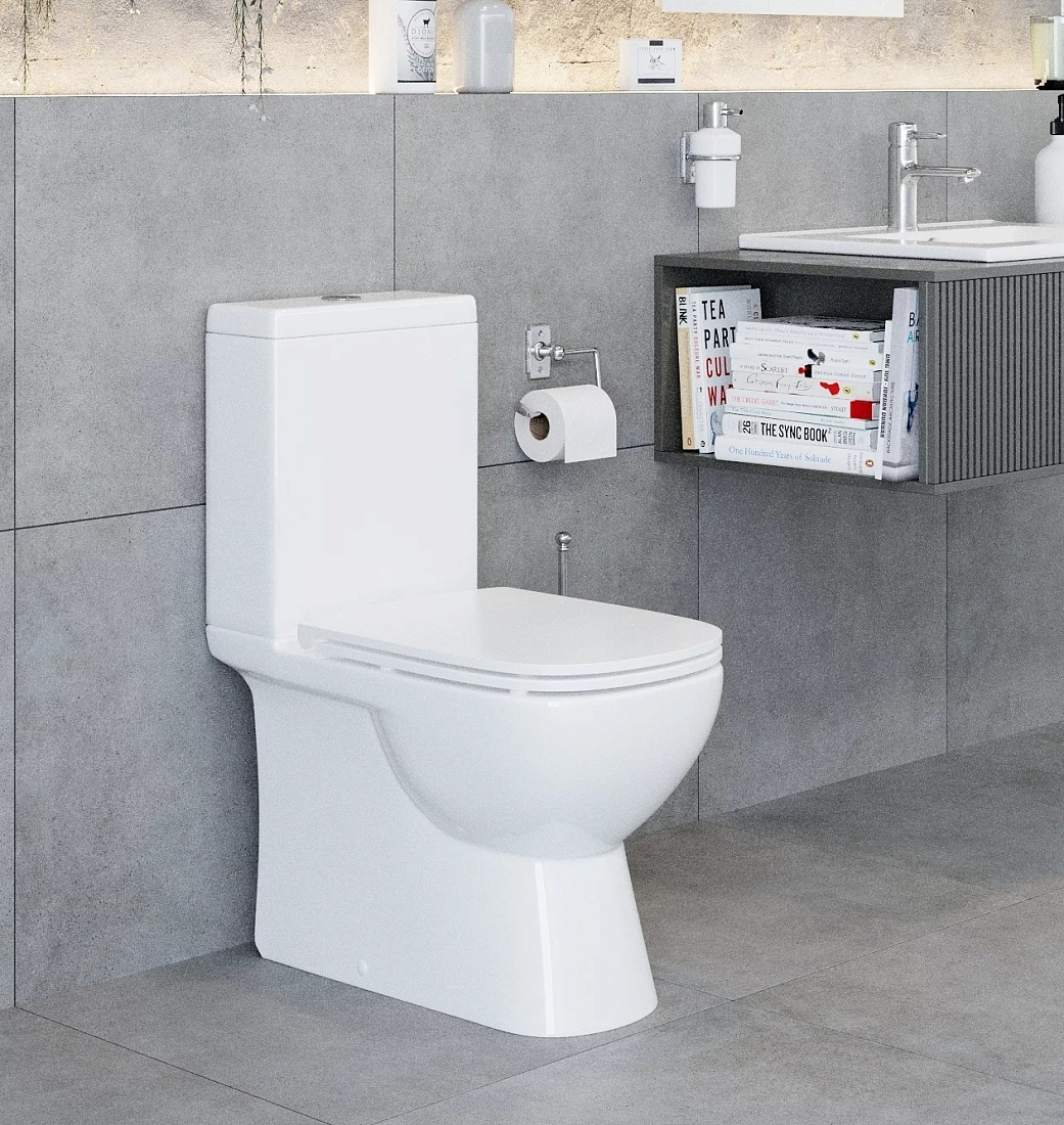 Унитаз-компакт Sanita luxe Quadro Slim универсальный выпуск (QDRSLCC01151022)