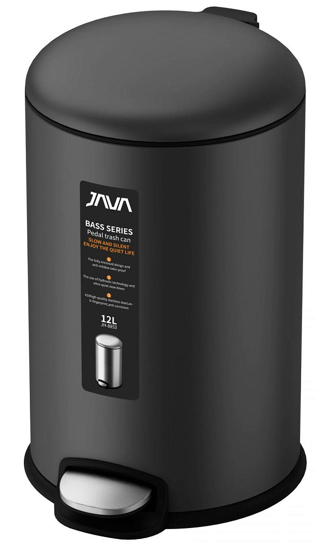 Мусорное ведро Java S-885-12Q с микролифтом 12 л графит
