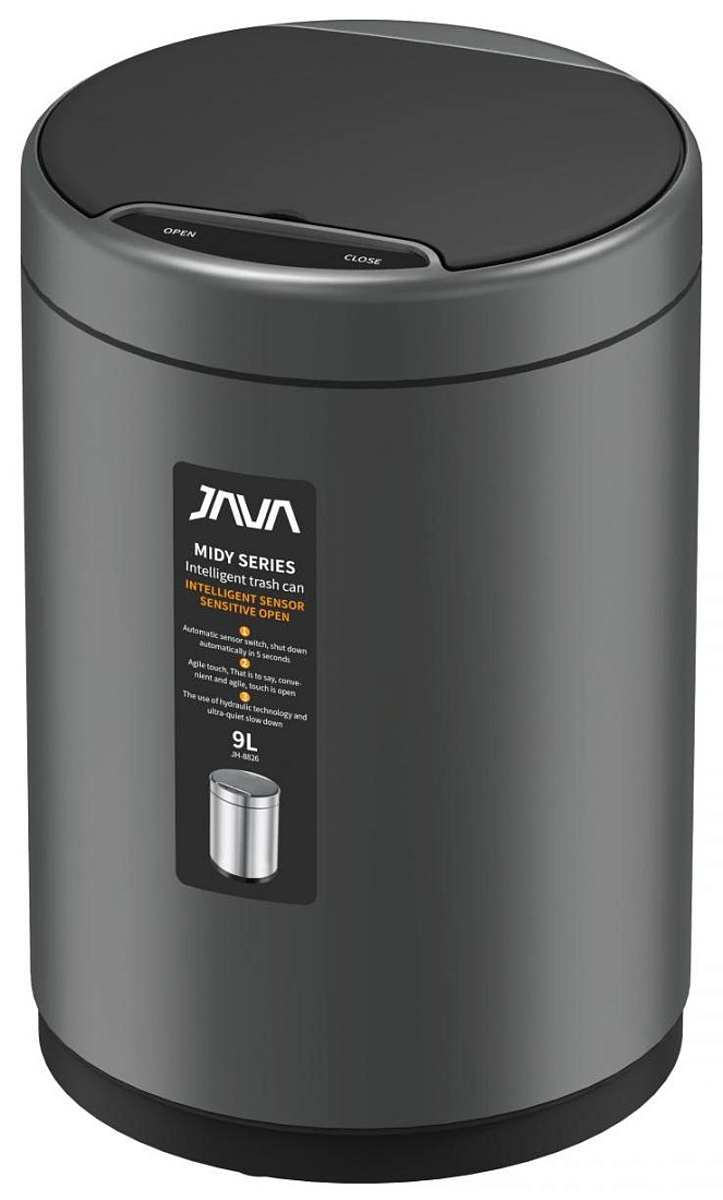 Мусорное ведро Java S-882-9Q сенсорное 9 л графит