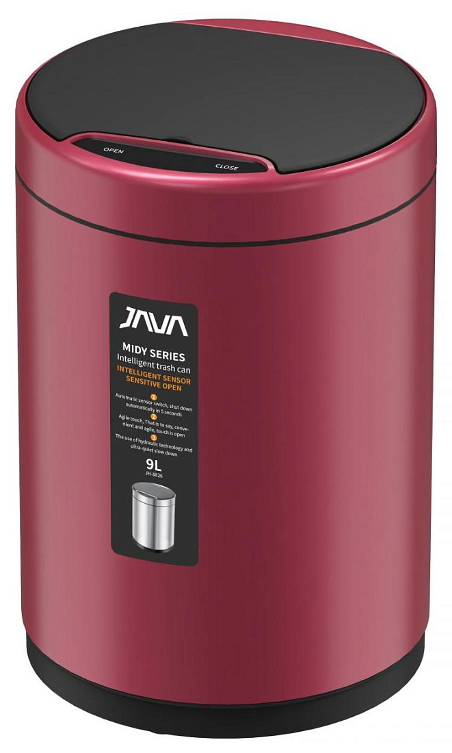 Мусорное ведро Java S-882-9R сенсорное 9 л малиновое