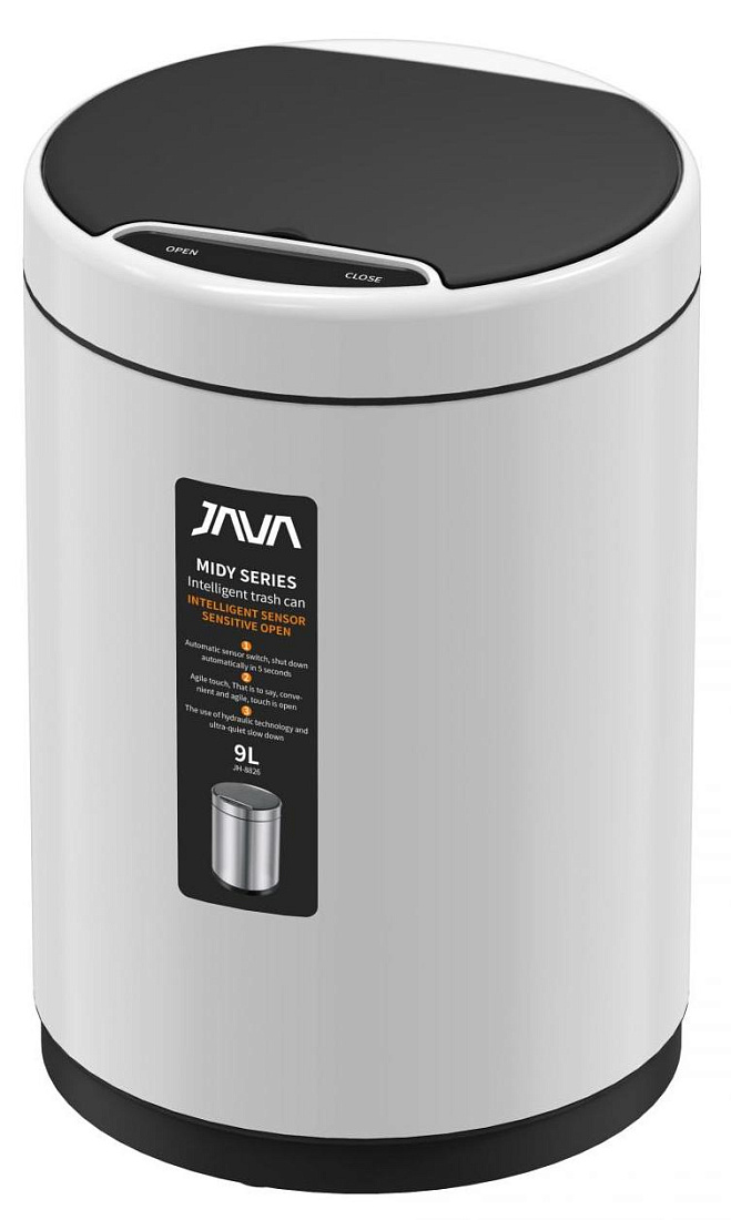 Мусорное ведро Java S-882-9W сенсорное 9 л белое