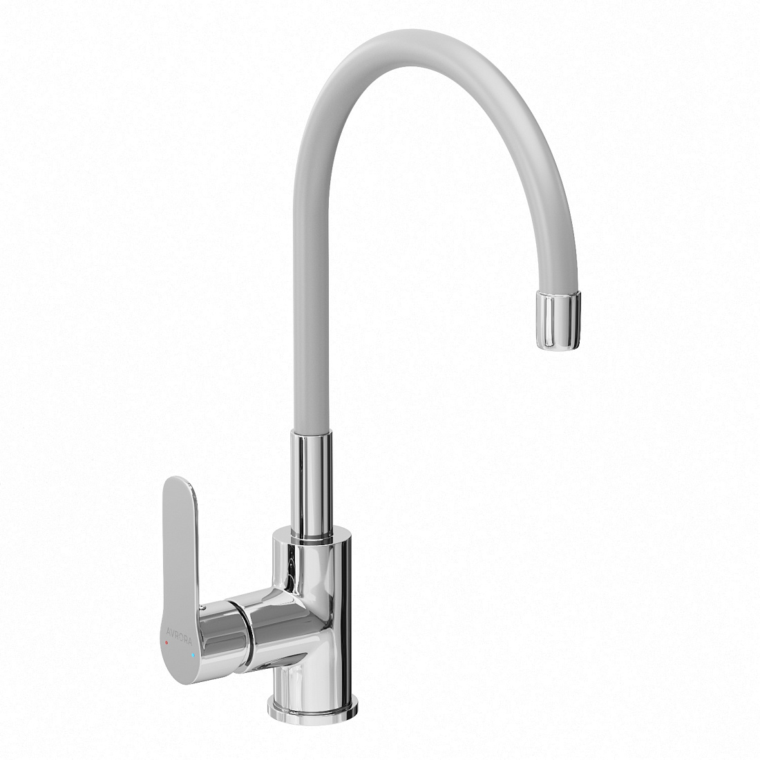 Смеситель Avrora Kitchen AV9002G для кухни с гибким изливом серый