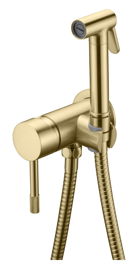 Гигиенический душ Boheme Uno 467-MG со смесителем, золото матовое